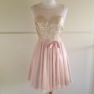 Adriana Papell Nude Cocktail Dress,  sz 8, NWT